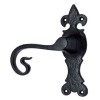 "Shealtiel" Black Iron Door Handle with Plate 